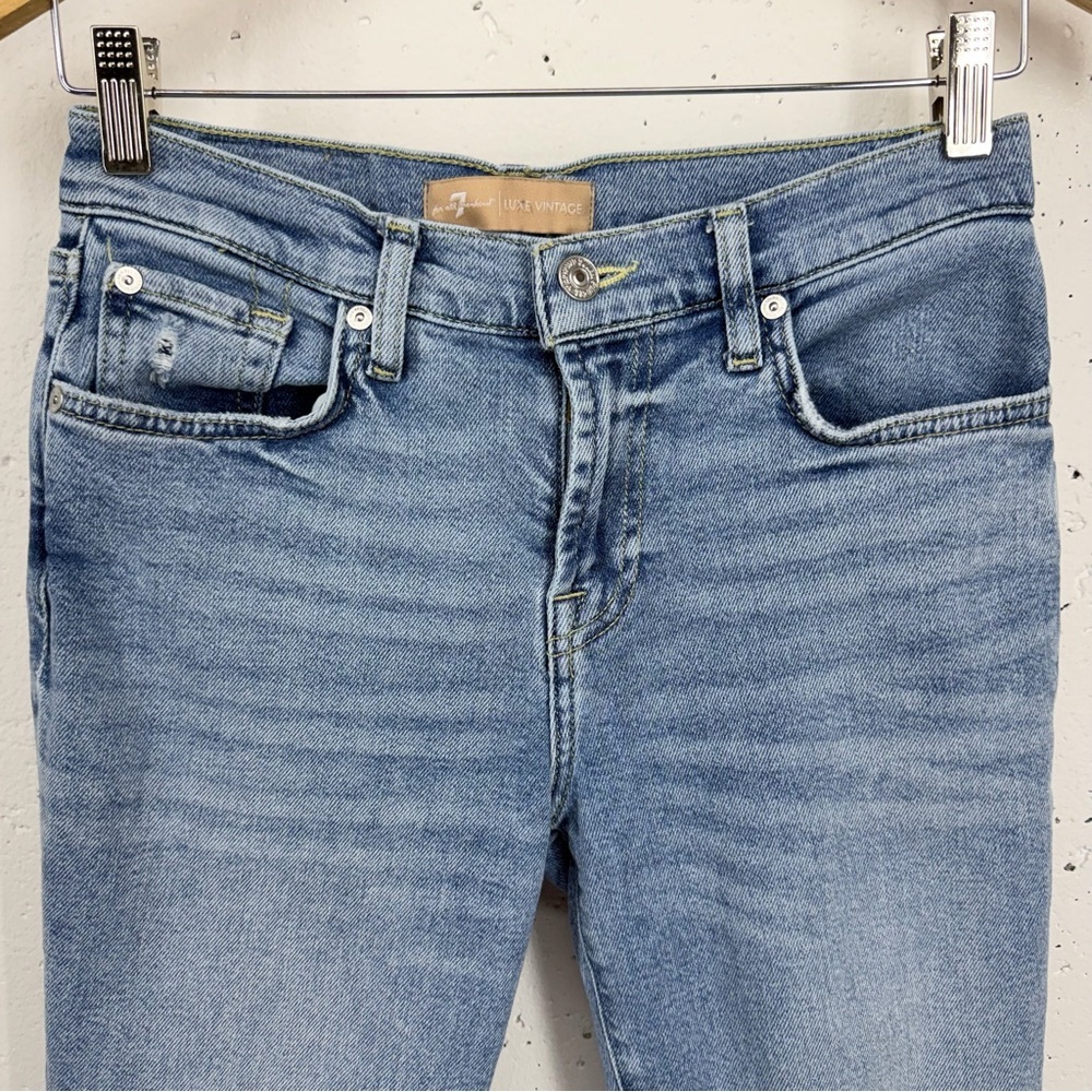 7 for All Mankind Size 25 Luxe Vintage Josefina Slimmed Down Boyfriend Jeans - Picture 3 of 13